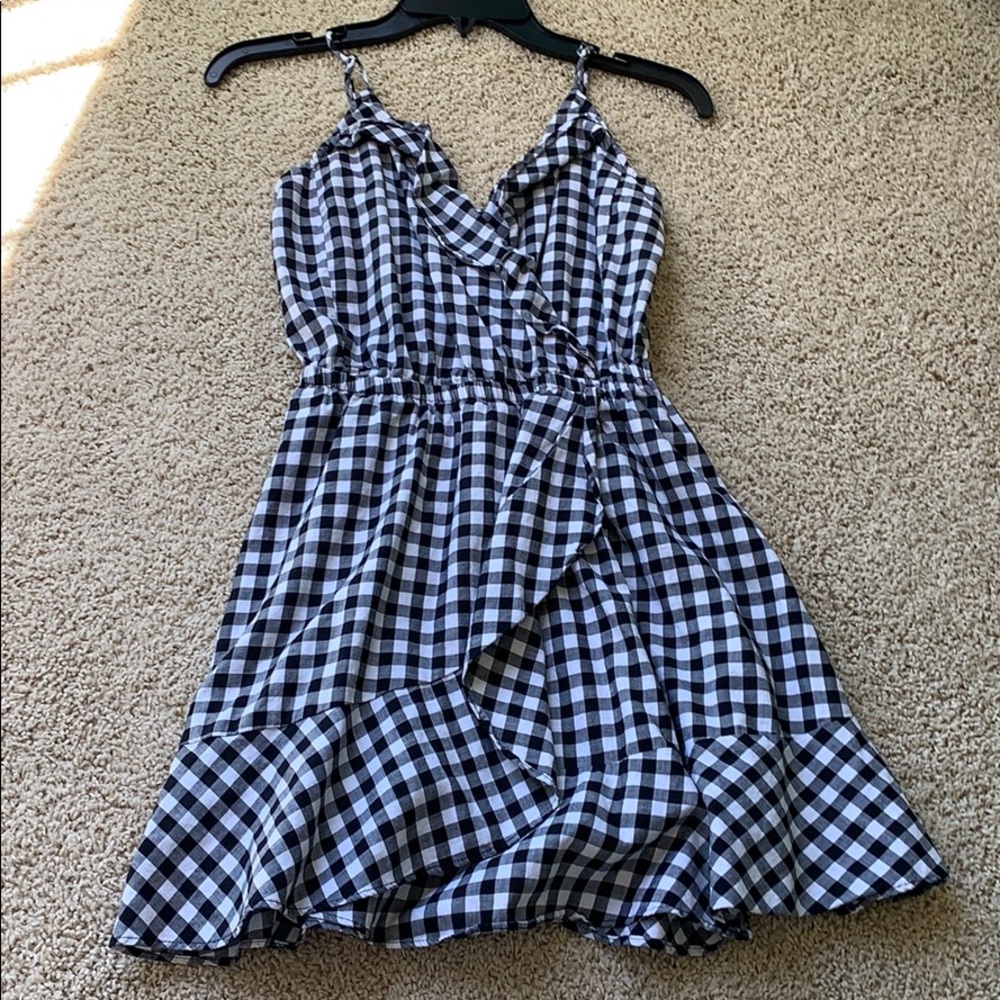 Black and white gingham dress from express